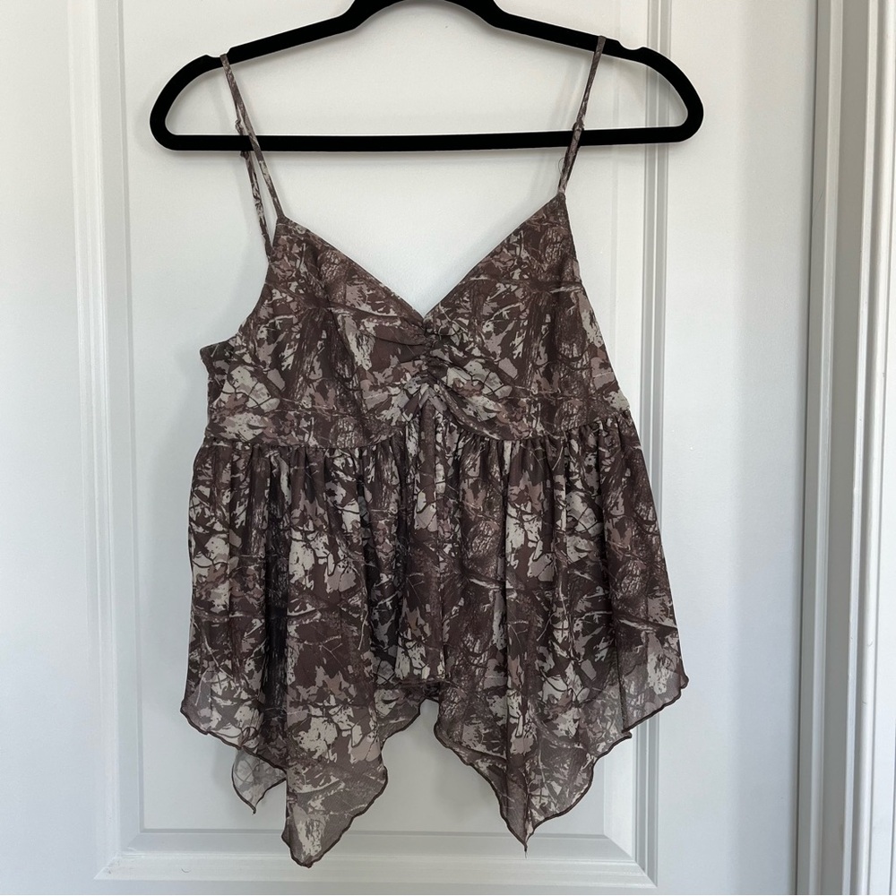 NWT Mixed Threads Large Brown Sleeveless Blouse